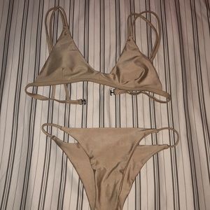 Tan two strap bikini